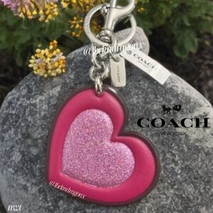 NWT Coach Heart Charm Bag Charm Keychain Key FOB Clip On Snap On